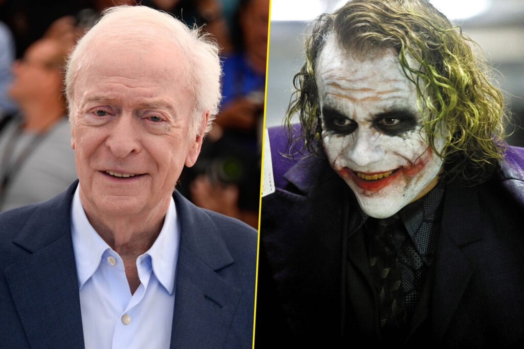 Michael Caine and Heath Ledger as The Joker