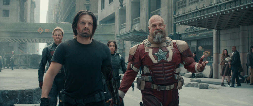 THUNDERBOLTS Pubity Bucky (Sebastian Stan) and Alexei (David Harbour) in Thunderbolts*