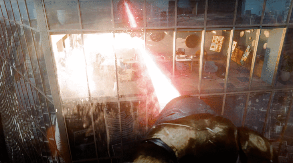 The Hammer of Boravia has laser vision according to the Superman trailer.